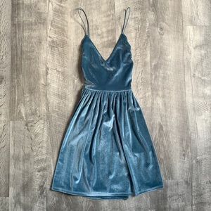 Blue Flowy Mini Dress
